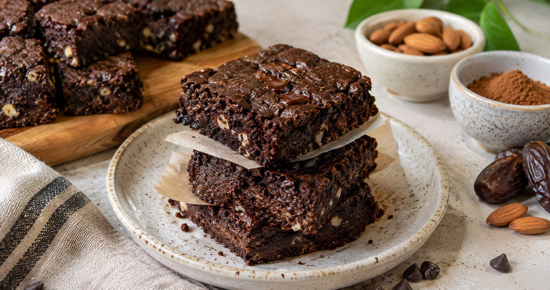 Brownie Saludable de Chocolate: Vegano, Sin Azúcar Añadida