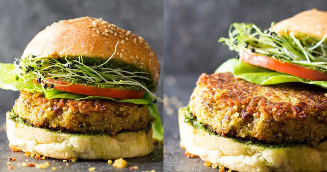 Hamburguesa de Quinoa y Lentejas Fácil y Rápida
